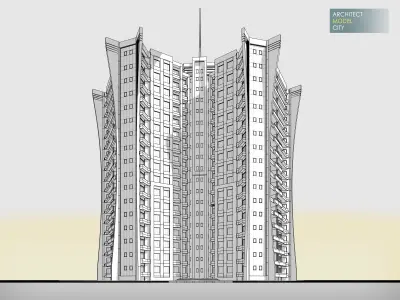 Apartment Architectural 3d Model with Render Scene Low-poly 3D model