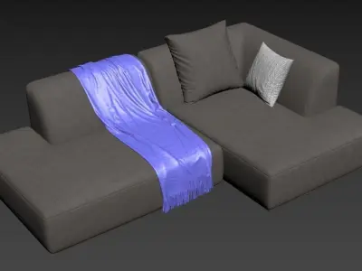 Hoekbank in jaspee stof Jacopo 3D model