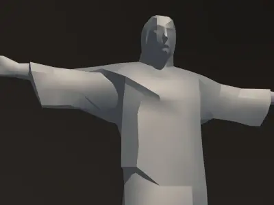 Christ the Redeemer Rio Statue Low-poly 3D model