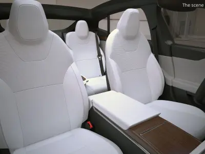  Tesla Model S Electric Sedan Red Rigged for Cinema 4D 