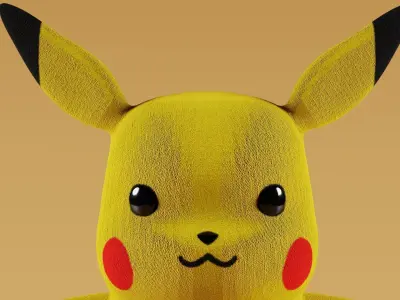 Plush Pikachu Low-poly 3D model