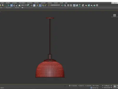 BUTTE 18 DOME AGED BRASS PENDANT Low-poly 3D model