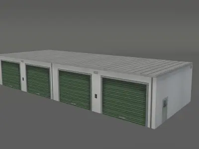 Lowpoly garage buildings pack Low-poly 3D model