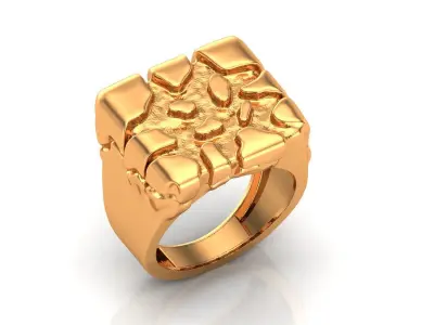 MENS WOMENS NUGGET RING 3D print model