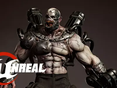 Maniac Zombie Cyber Zombie Boss Zombie Mutant Low-poly 3D model