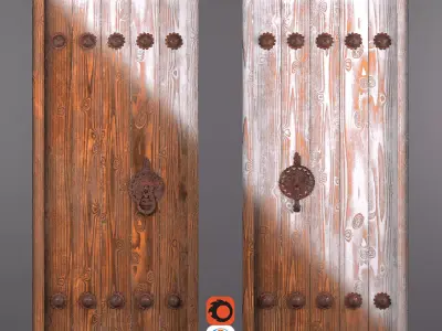 Traditional Iranian Door Low-poly 3D model