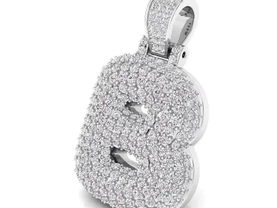 Bubble B Initial Pendant 3D print model