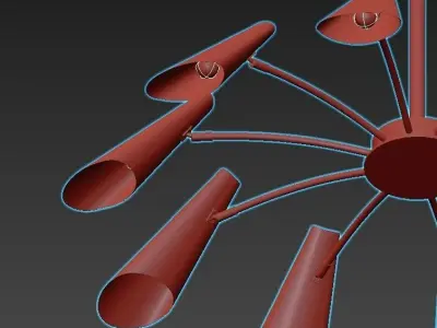 artesia modern chandelier - gold 3D model