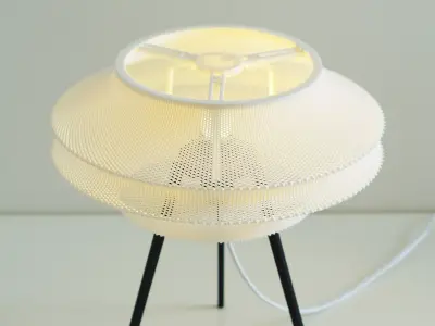 Spherical Lamp - Wave mesh - Woven mesh Lamp 3D print model