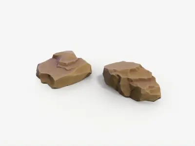 Stylized Desert Yellow Rock Collection Low-poly 3D model