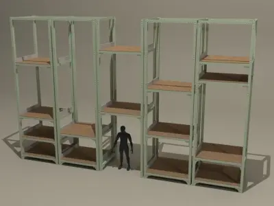 Industrial shelf  Free low-poly 3D model