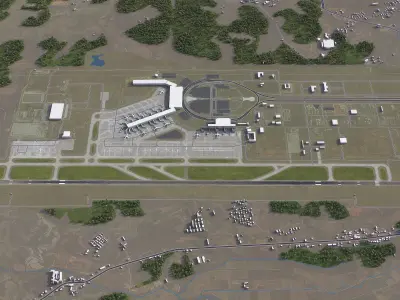 Nanchang - 3D Airport Model Low-poly 3D model