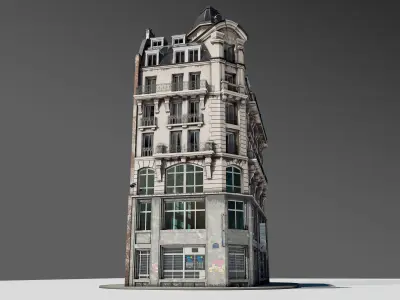 Parisian Street Corner Building 3D model