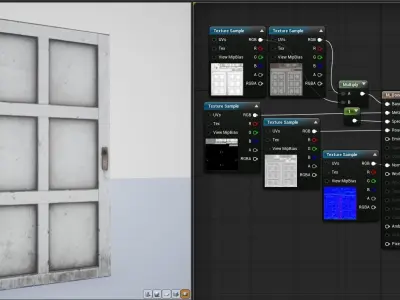 wooden Door modular  Low-poly 3D model