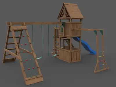 PBR Playground Jungle Gym 10 Low-poly 3D model