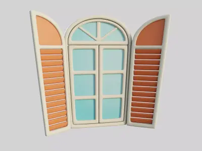 Cartoon Window 24b 3D model