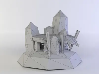 Big orcs house Low-poly 3D model