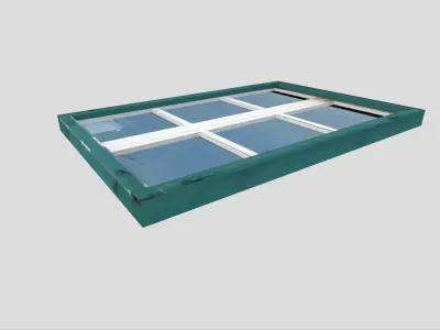 low poly window 7 upvc frame Low-poly 3D model