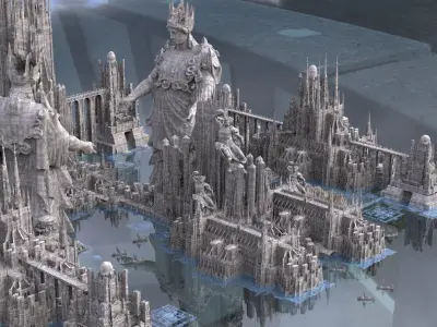 Temple of Helios Light Bringers Colossal Halls Kit bash 3D model