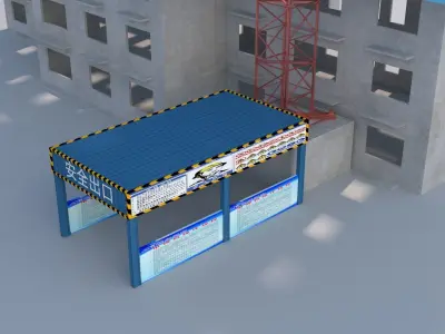 Construction Site Tower Crane 3D model