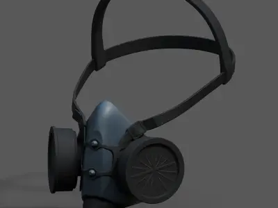 Gas mask helmet scifi futuristic military combat  Low-poly 3D model