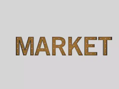Market Sign With Bulb 3D model