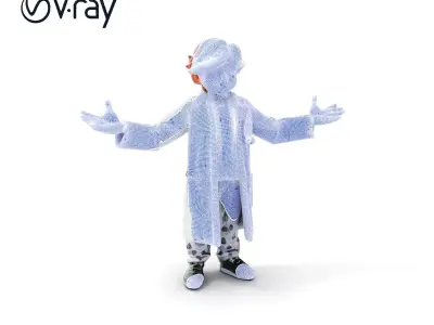 Friendly Animated Doctor D Character Model with Stethoscope a... Low-poly 3D model