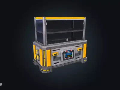 SCI-FI Furniture V1 Futuristic Low-poly 3D model