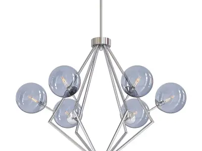CAMPILO campiglio light chandelier in chrome with clear glass... 3D model