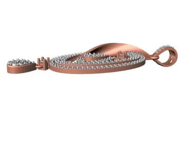 082 - Ladies Fancy Diamond Pendant 3D print model