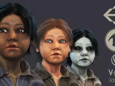 Poor Child Low-poly 3D model