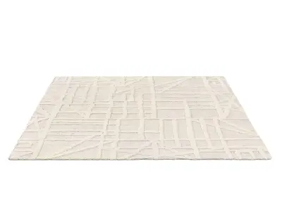 ALMORA HAND-KNOTTED WOOL RUG 3D model