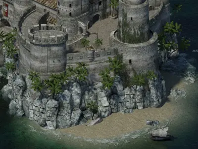 Medieval Castle Low-poly 3D model