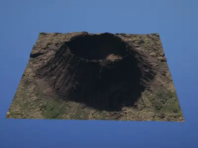 Landscape Environment Volcano Snow 13 Low-poly 3D model