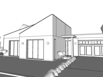 architectural 3d model for single floor house 3D model