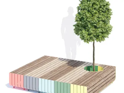 Stripes bench 3D model