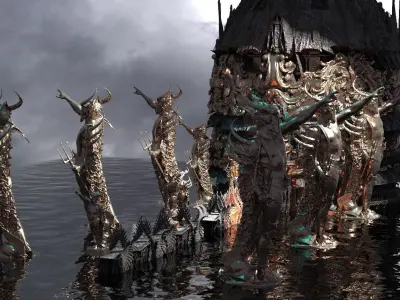 Ocean Master Tower Base City Kit bash pantheon 3D model