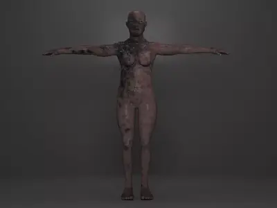 Zombie Rigged  Low-poly 3D model