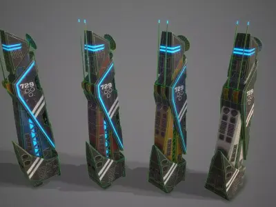 Sci-Fi Building-09 Low-poly 3D model