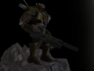 Battle-Scarred War Bot 3D Print - 3MF and STL - Pre-Supported 3D print model