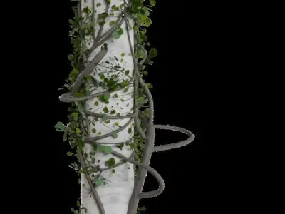 Pillar Overgrown by Vines 3D model