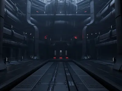 Cyberpunk Interior Scene v15 - The Research Facility 3D model