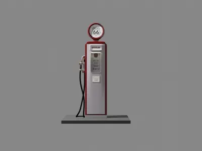 Old American gas pump 3D model