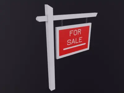 For sale notice 3D Model Low-poly 3D model