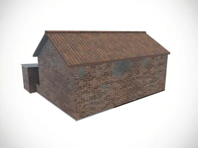 Bricks Village House Low-poly 3D model