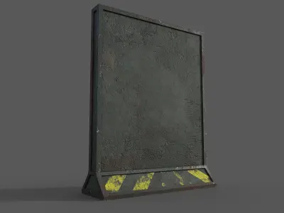 Concrete Wall Barricade Barrier 3D model