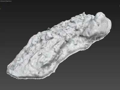 3d scanned rock cliff A Snow 3D model