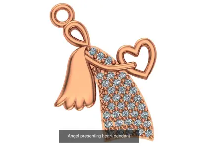 33 Angel Charm Pendant Necklace  3D Model Pack
