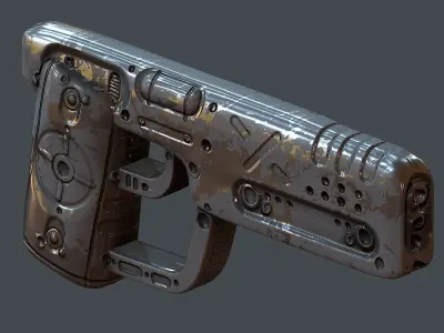 Gun scifi 3d model scifi Low-poly Low-poly 3D model Low-poly  Low-poly 3D model