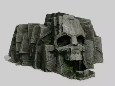 Skull Rock Low-poly 3D model 15
